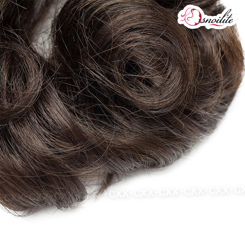 Real Remy Human Hair Large Messy Bun Scrunchie Curly Extensions Ponytail Piece Q