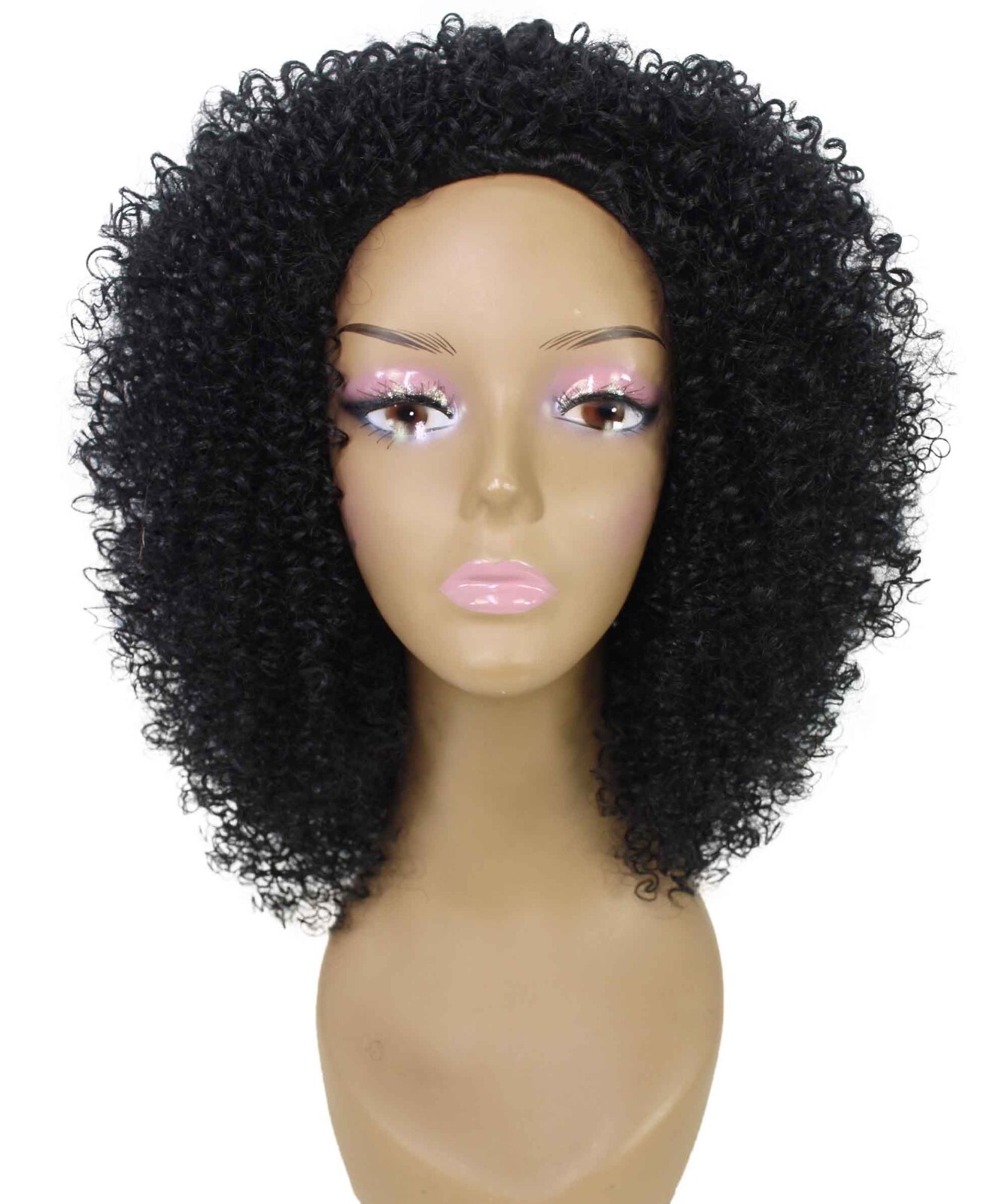 LUXLUXE Zenobia Kinky Afro 18 in Long Half Wig Mix Human & Sythetic Hair BH-0006