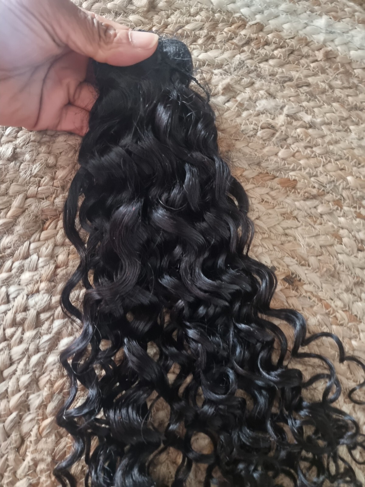 12A 20INCH 100g CAMBODIAN VIRGIN HUMAN HAIR WATER WAVE NATURAL BLACK 1B# 1BUNDLE
