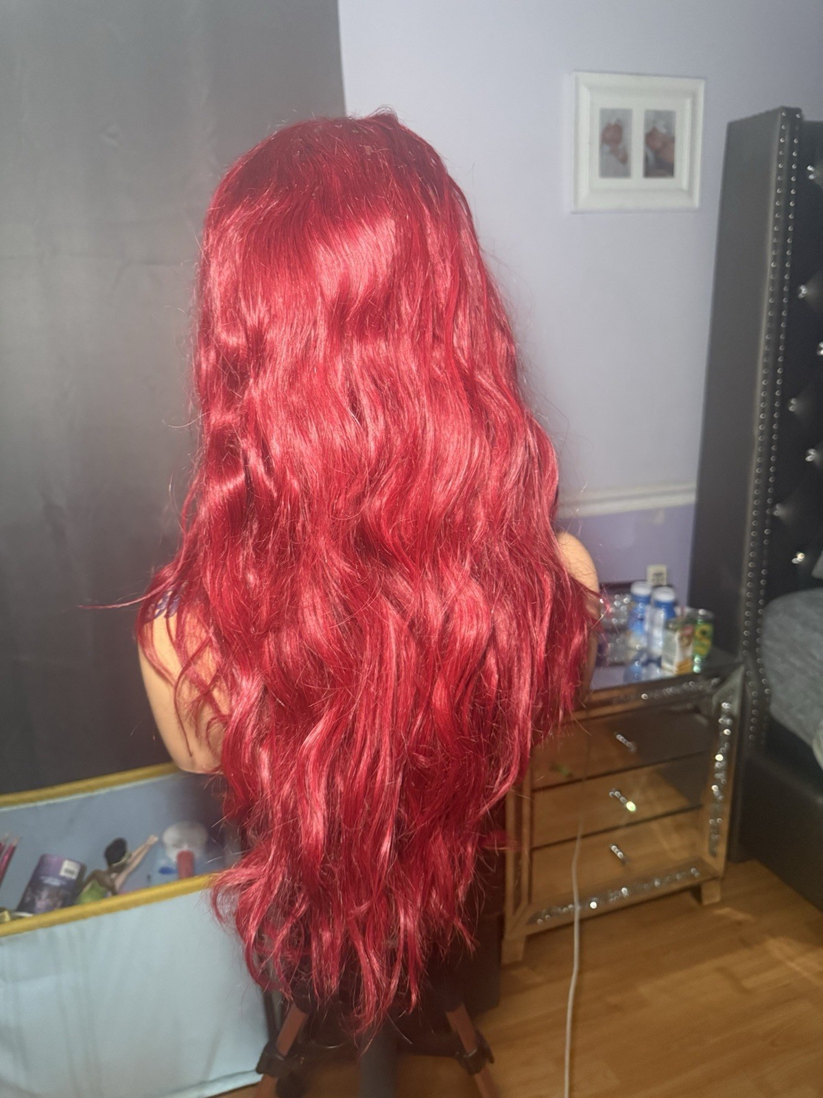 Cherry Burgundy Vivid Red Human Hair Wig