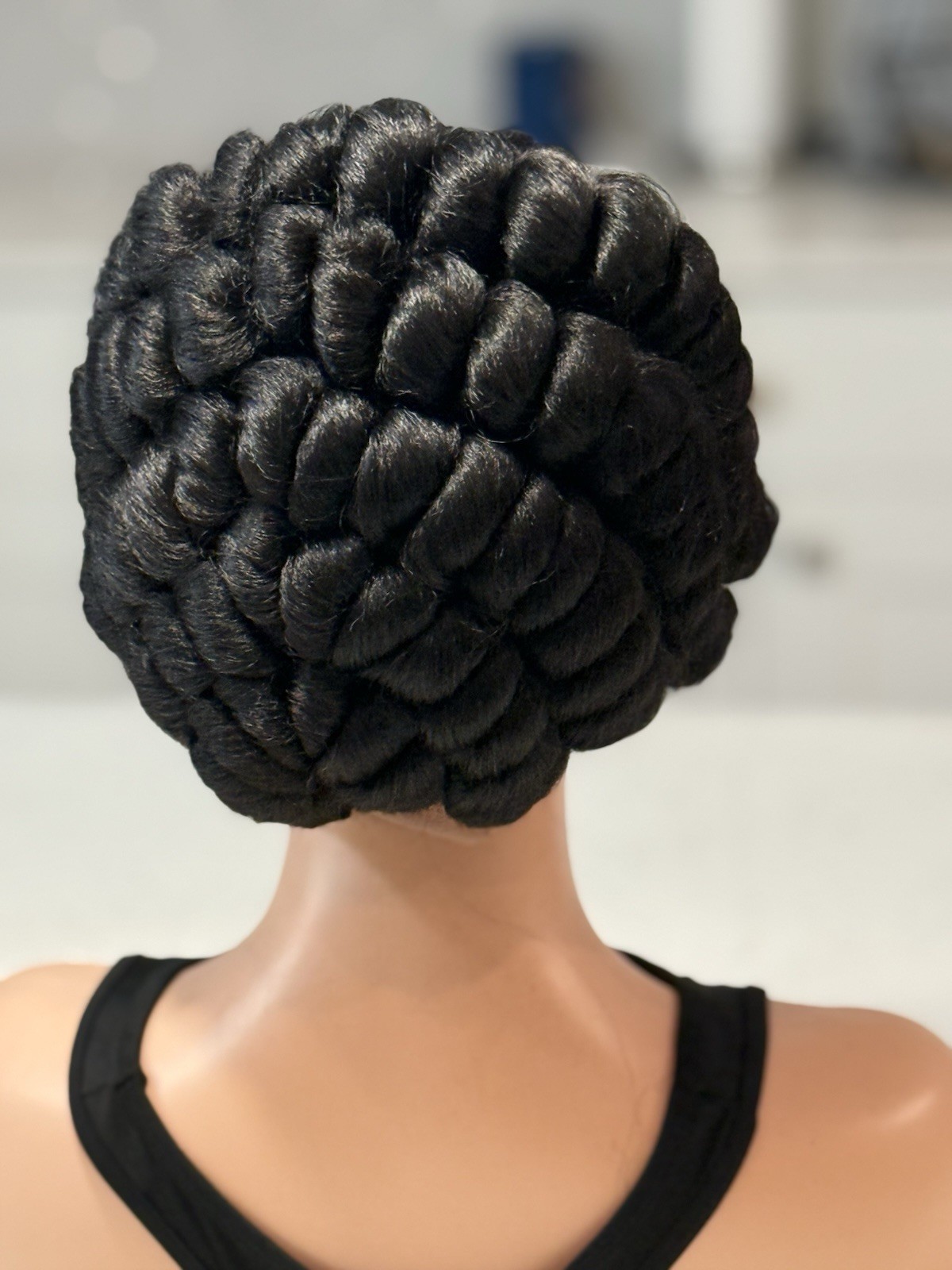 Handmade Braided Cornrow Bantu Wig. It Is Made On A Full Lace Wig.