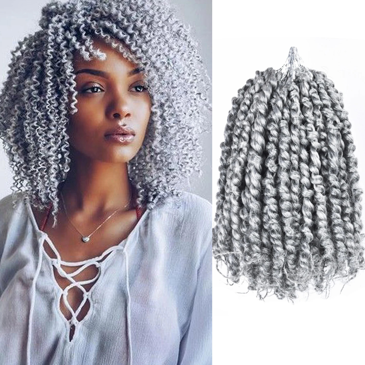 Pre-twisted Passion Twist Crochet Hair looped Synthetic Braiding Hair Extensions