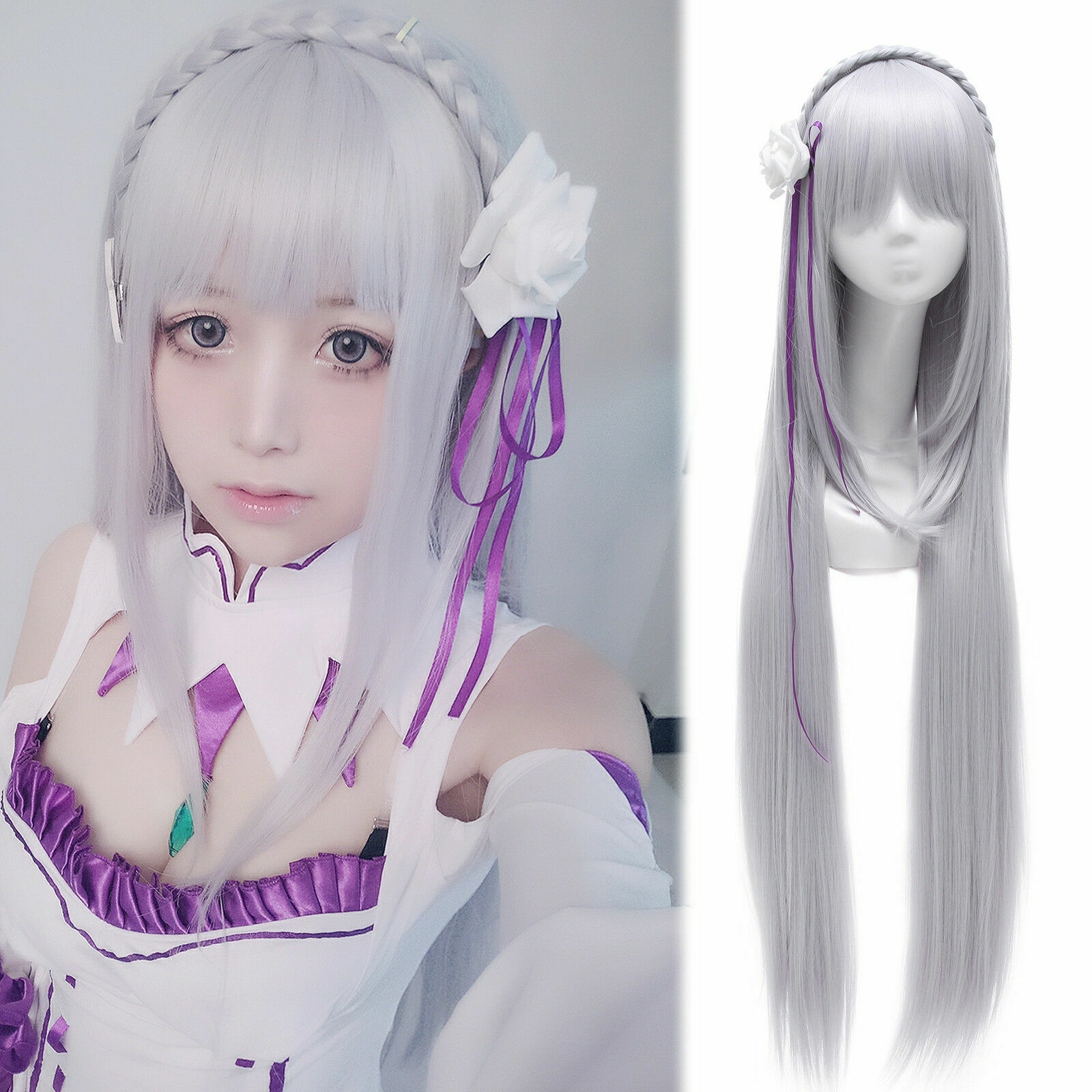 Re:Zero kara Hajimeru Isekai Seikatsu Emilia Long Wig