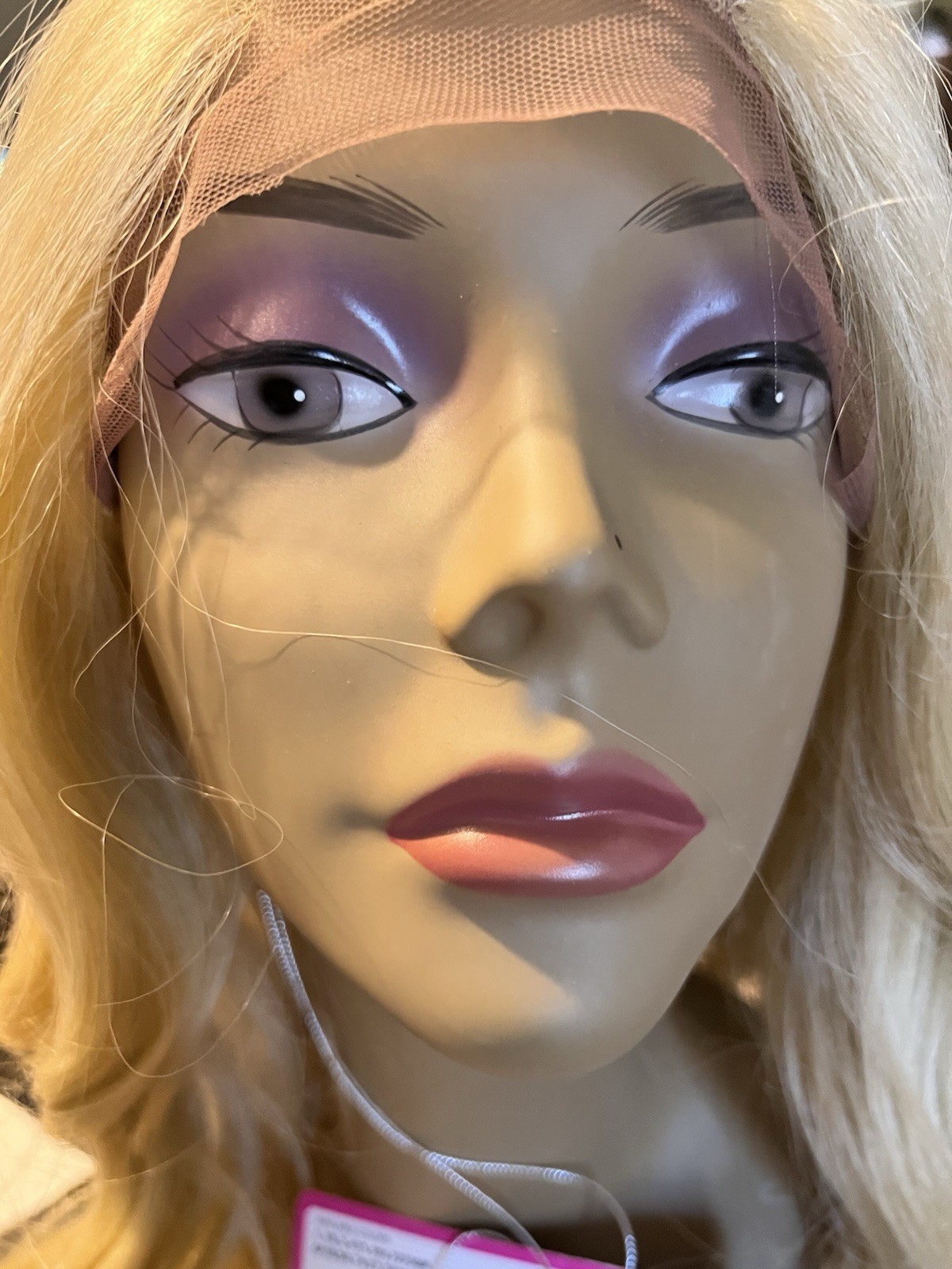 LACE FRONT WIG LONG W/VIKING BRAID BLONDE #615 BODY WAVE HEAT OK BRAND NEW