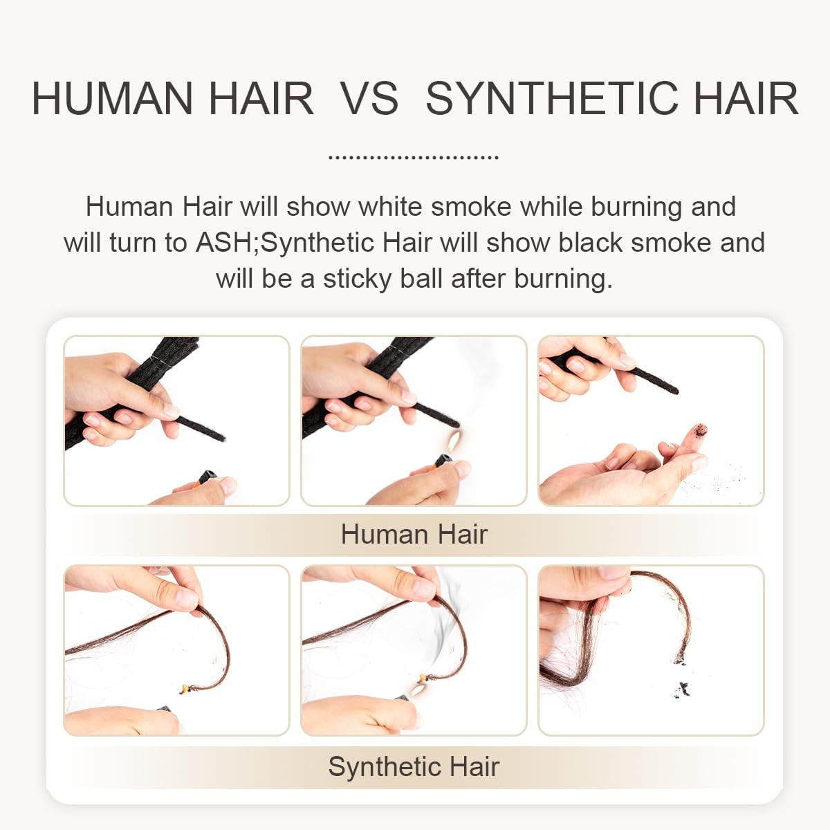 DAIXI 100% Real Human Hair Dreadlock Ext, 0.4-0.8cm, 6-18 Inch, 20 Strands