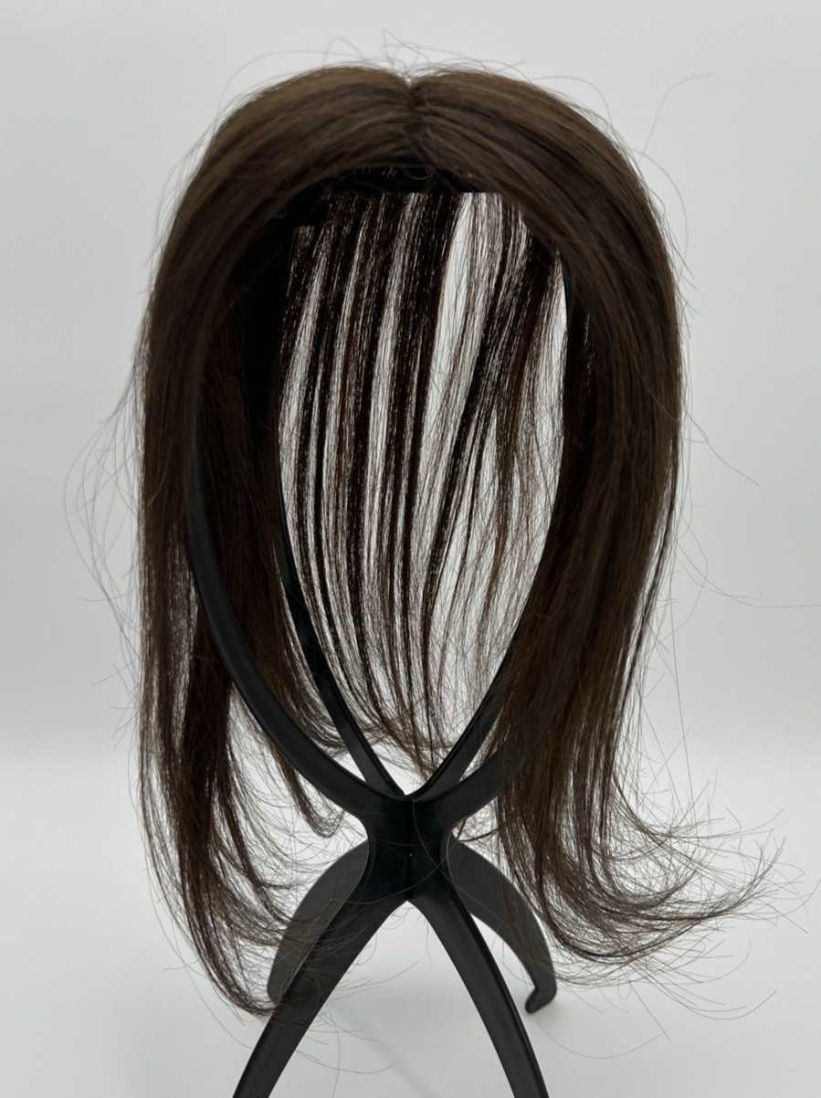 Medium Dark Brown Straight 10-12in Women Human REMY Hair Topper