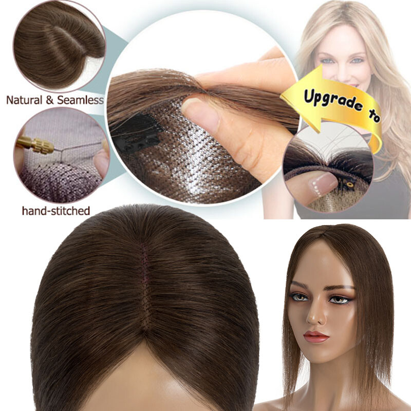 THICK MONO Top Pieces Toupee LACE 100% Remy Human Hair Toppers Silk Base