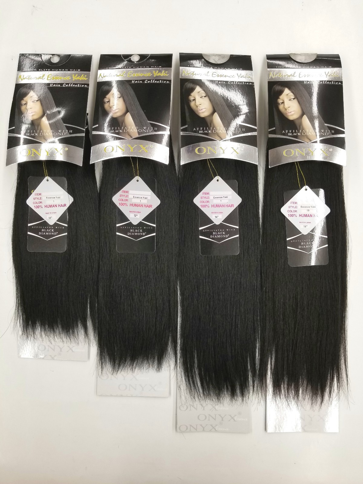 ONYX Black Diamond 100% Human Hair Natural Essence Yaki Weave Extension 10″ ~22″