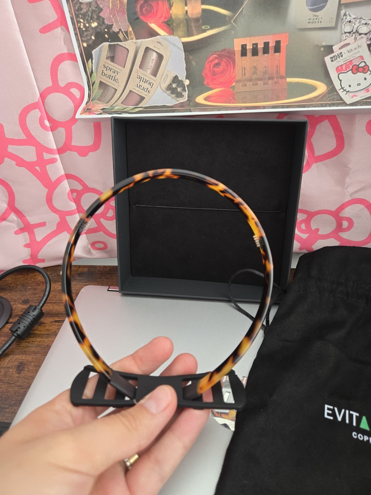 Evita Peroni Caroline U-Shaped Acetate Headband Dark Brown Women’s New In Box