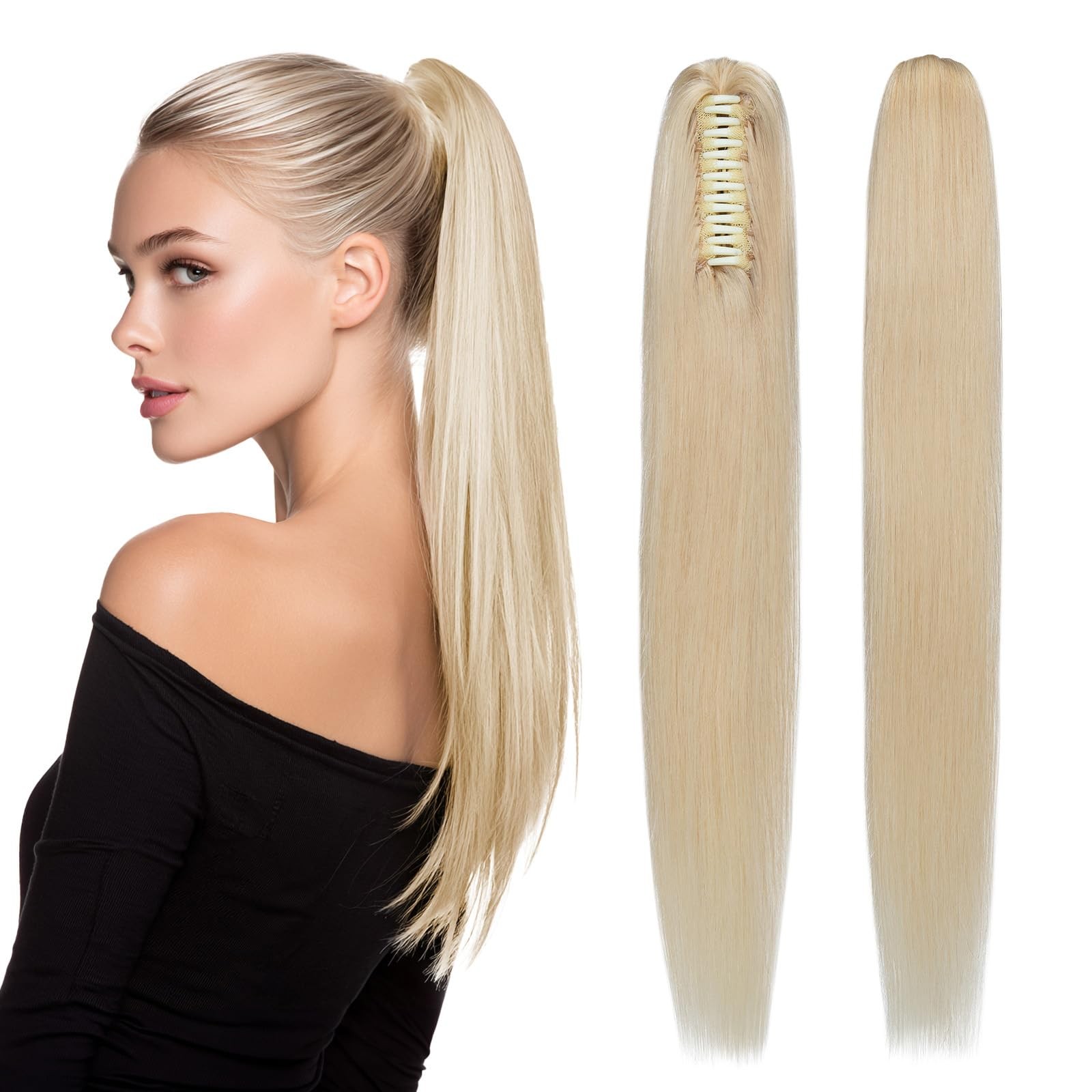 Segohair Human Hair Claw Clip Ponytail Extension 100 Real Human Hair Clip-In