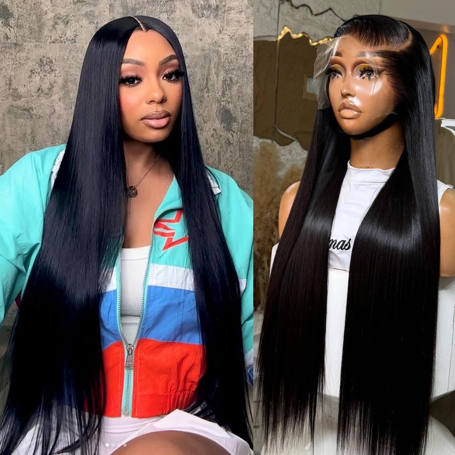 Lemoda 15A Virgin 13X4 Straight Lace Front Human Hair Wig 180 Density 22 Inch
