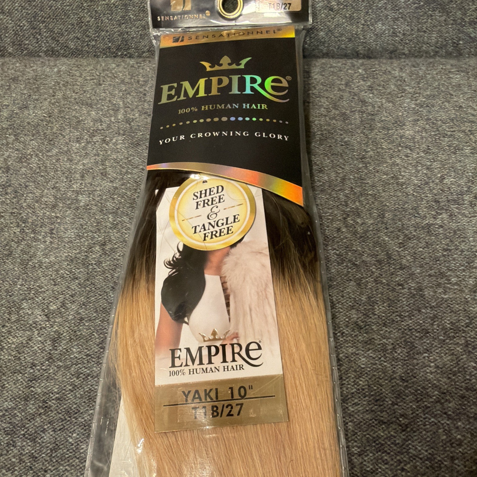 Sensationnel Empire 100% Human Hair YAKI 10” T1B/27 57438 Black To Blonde Ombré