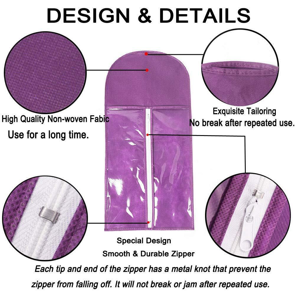 10pcs Wig Storage Bags Hair Extensions Dustproof Holder Case with Durable Zipper