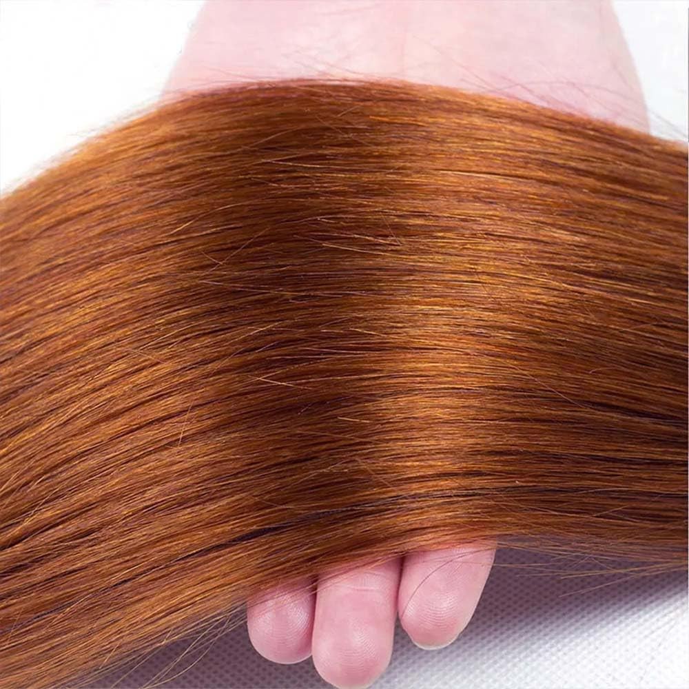 Niciitysi Light Brown Straight Bundles Human Hair Color 1B30 Bundles Ombre Two