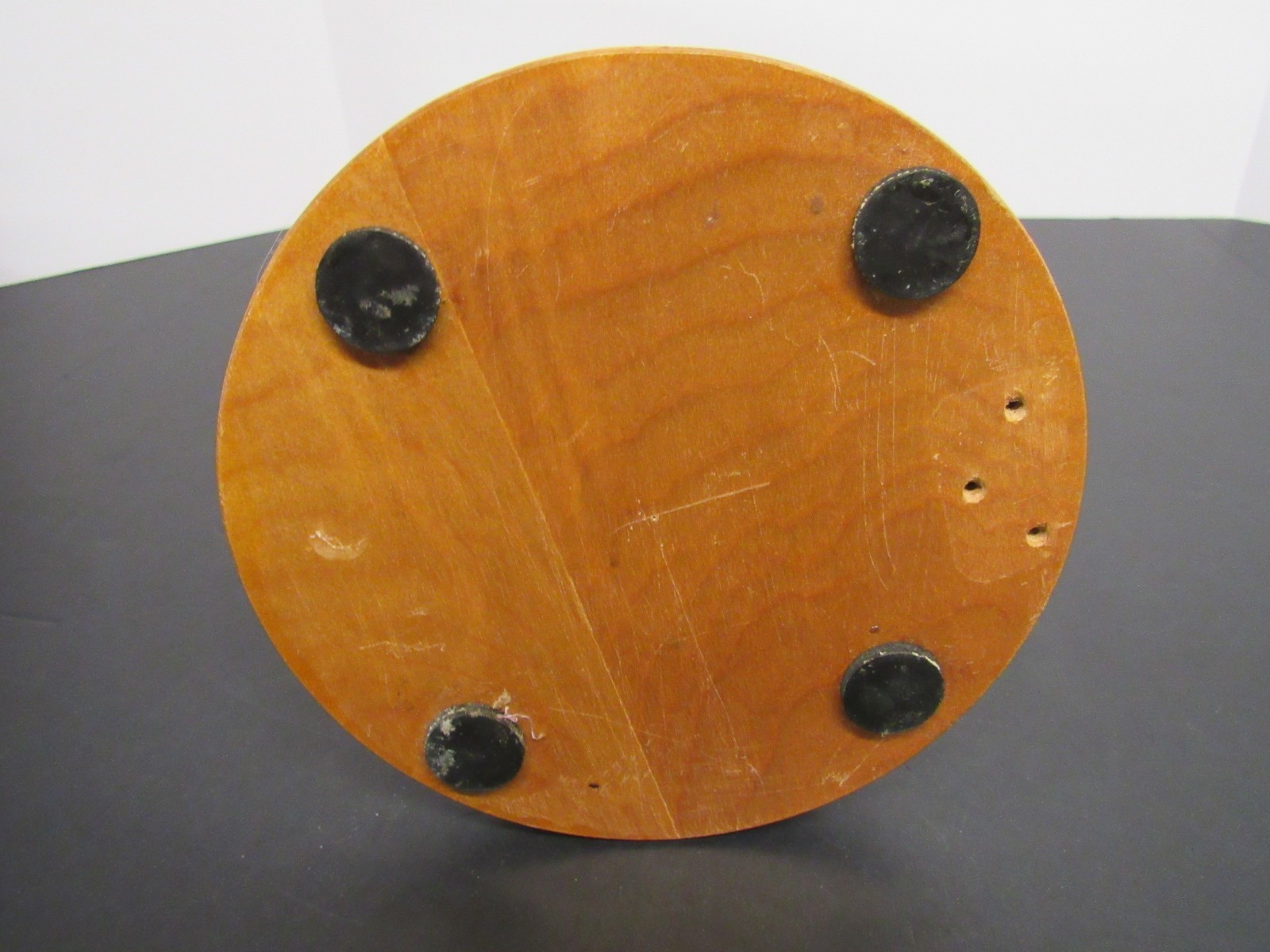 Rare Antique Oak Wooden Wig Holder Stand 14″, 12.75″, 11″ on a 6″ Base
