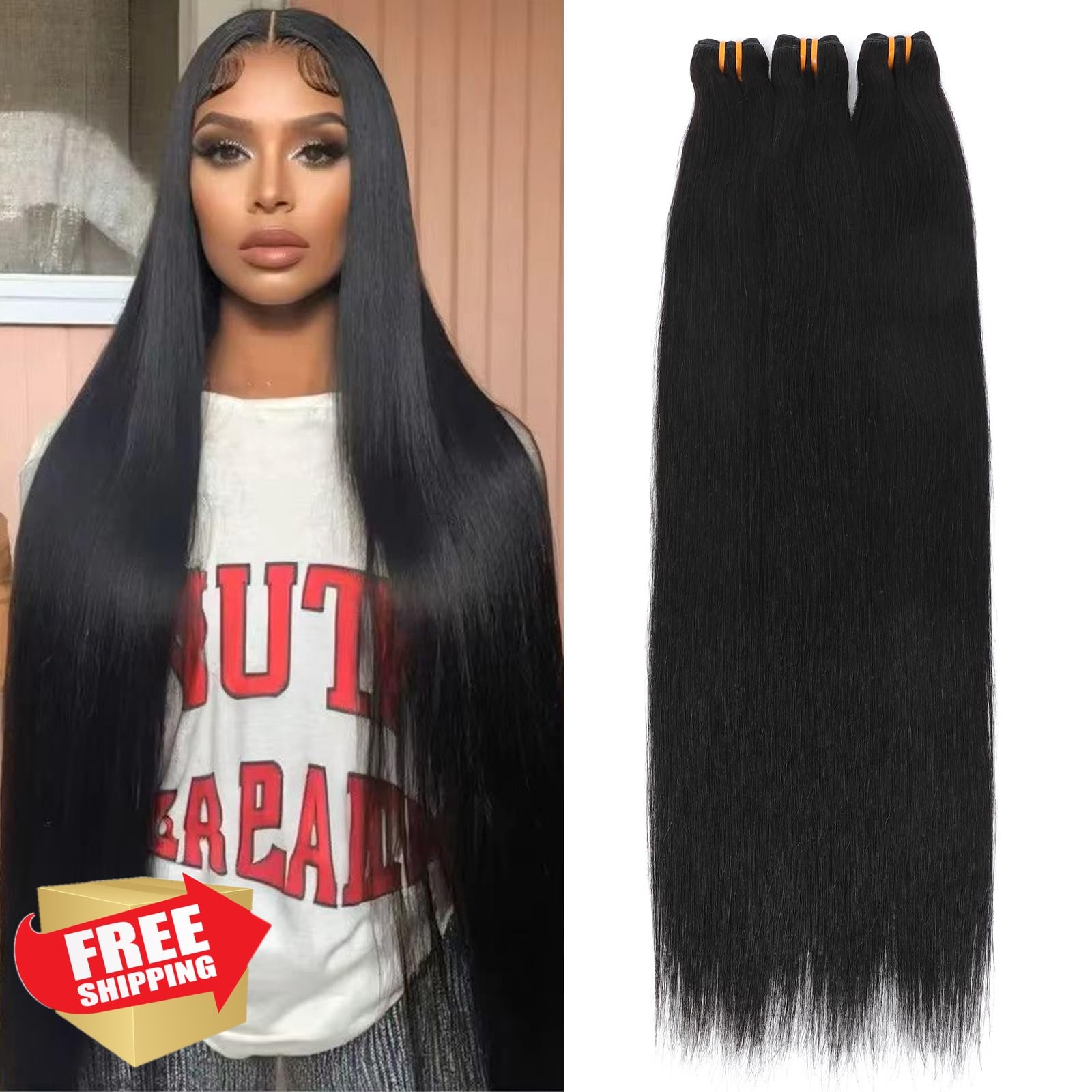 Missking Burmese Straight 3 Bundles 16 Inch Virgin Hair