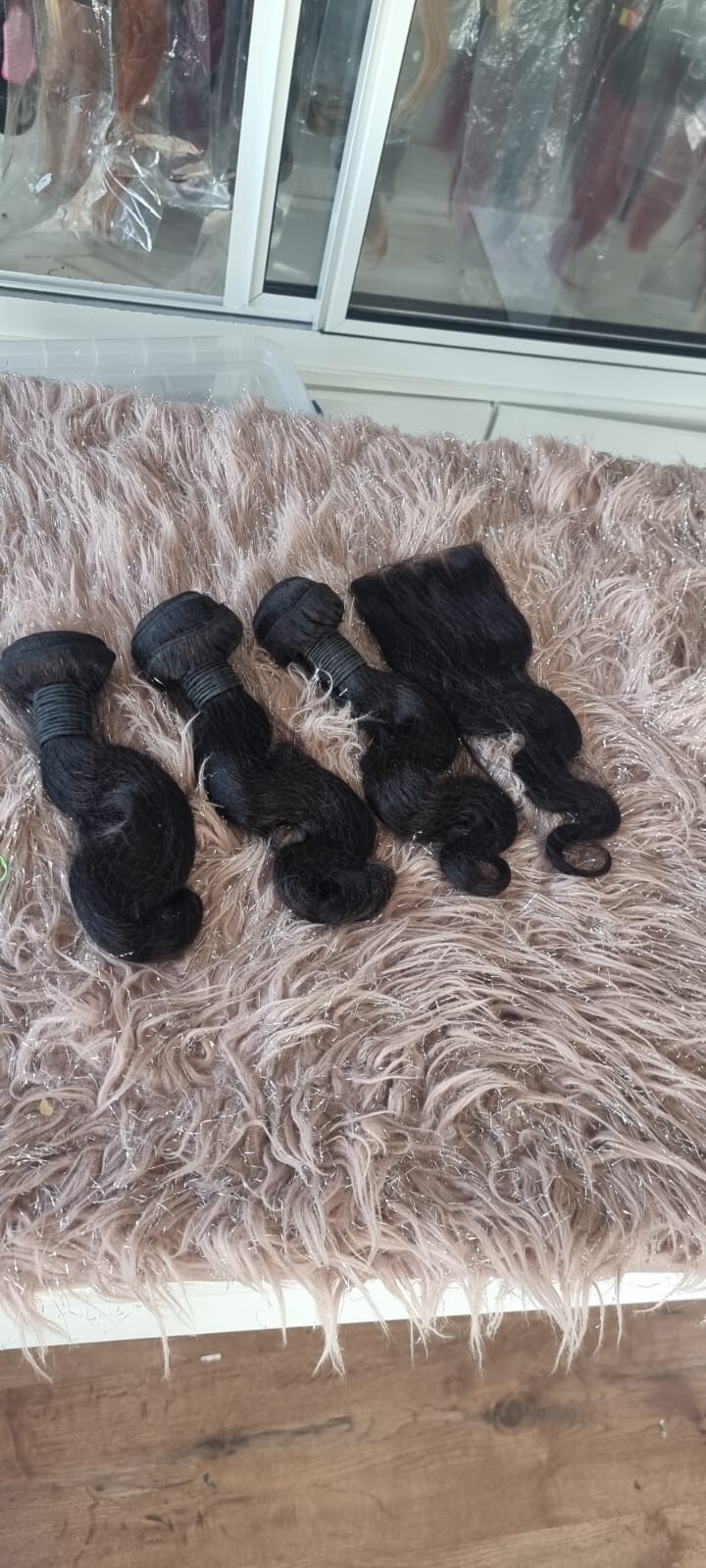 12A BRAZILIAN VIRGIN HUMAN HAIR BODY WAVE BUNDLE 14+14+14&14INCH 4×4 CLOSURE 1b#