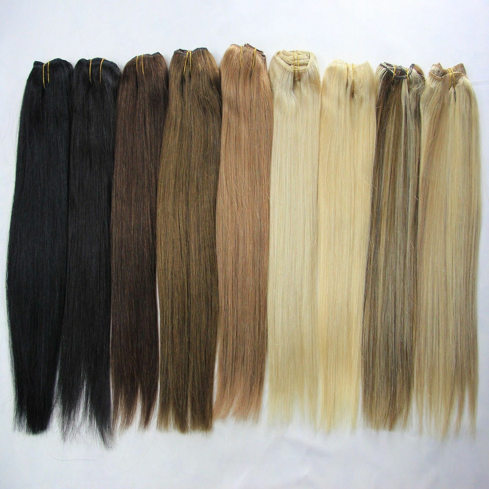 10″- 28″ Remy Human Hair Weft Straight Human Hair Extensions 100g/pc More Colors