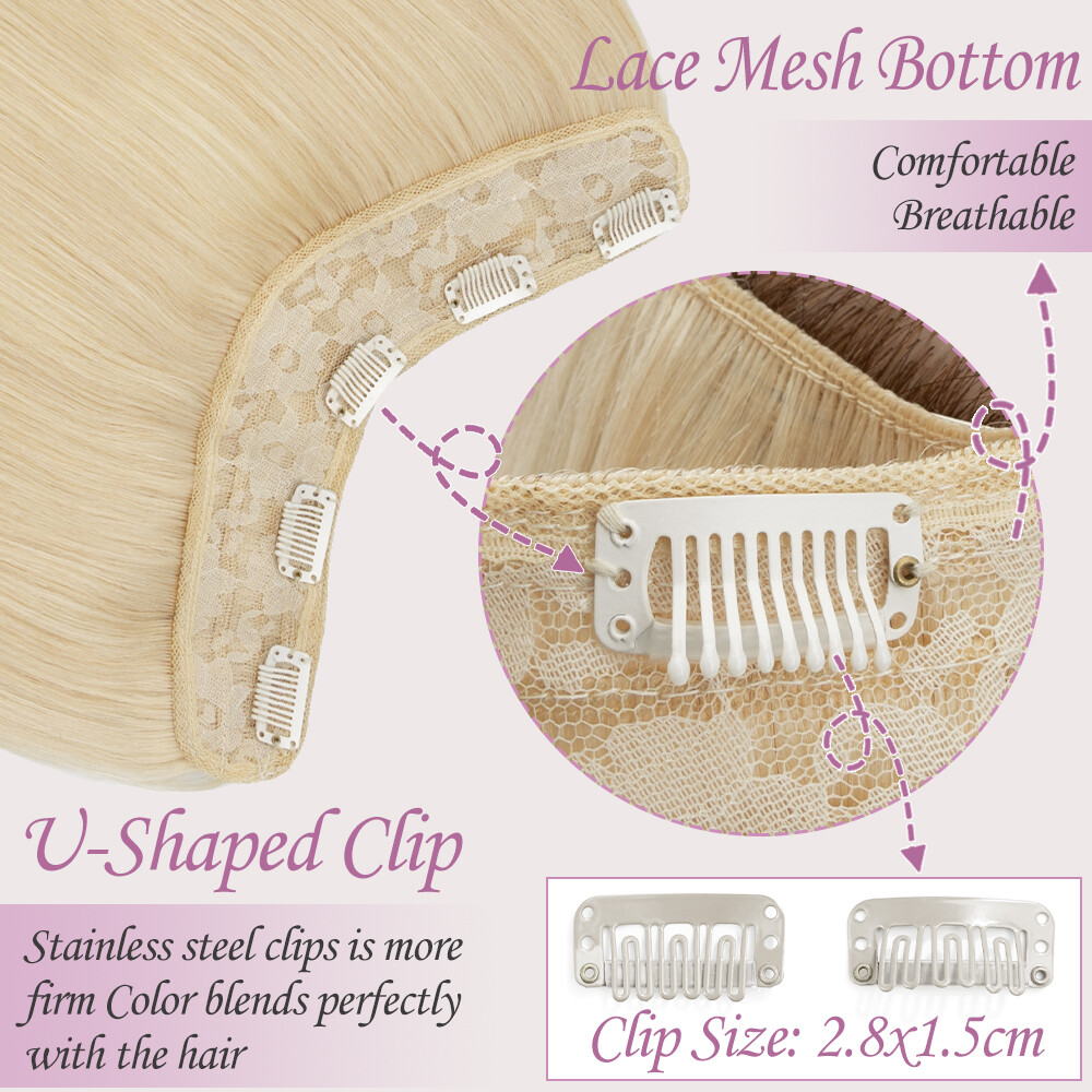 One Piece Thick Weft Clip in Real Remy Human Hair Extensions Full Head V-Shape