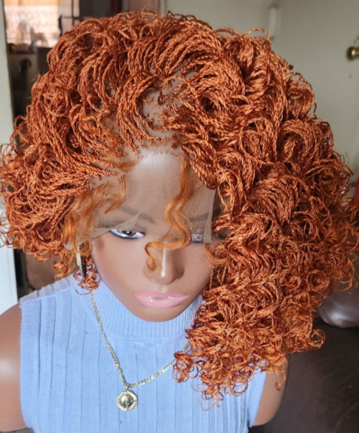 Handmade braided Senegalese twist curly wig
