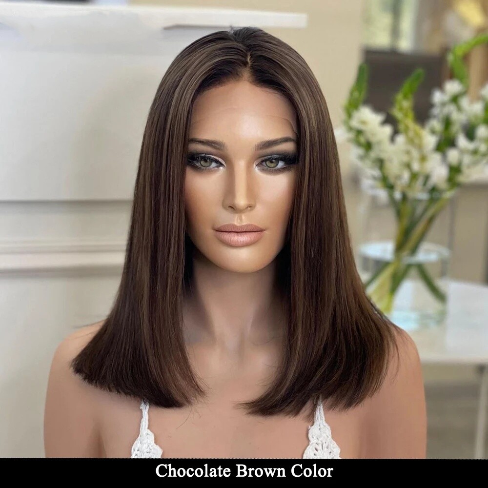 Short Bob Cut 100% Real Human Hair Wig 13X4 Lace Front Wig Pre Cut Wig
