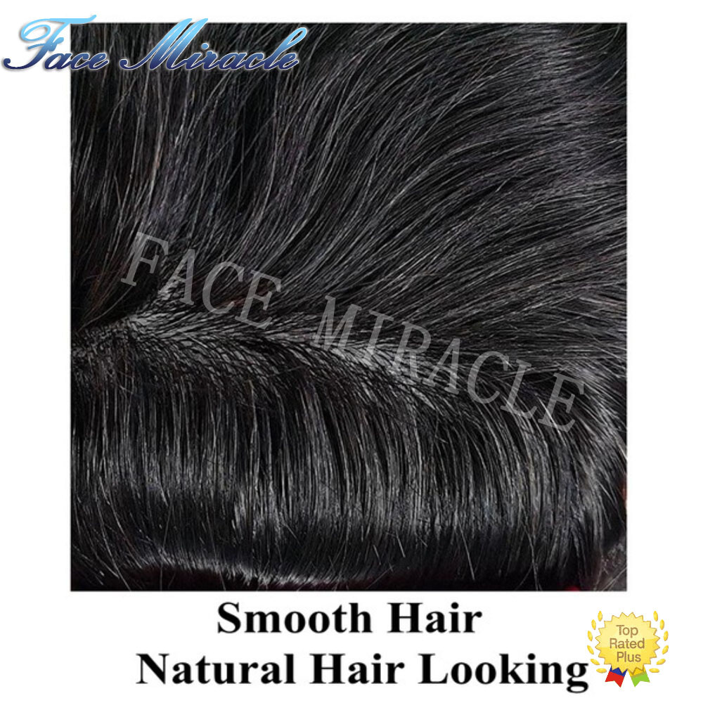 Full PU Toupee for Men Human Hair Replacement Systems Thin Skin Mens Toupee Wigs