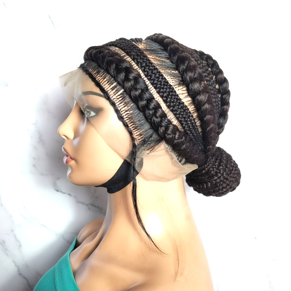Braided Wig. Large Cornrow Braids. Full Lace with baby hair