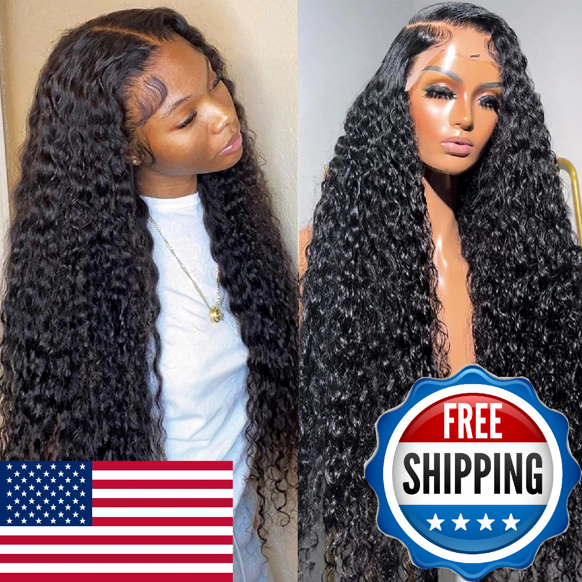 Lemoda Water Wave 13X4 Lace Front Wigs Human Hair Transparent Lace Wig Water