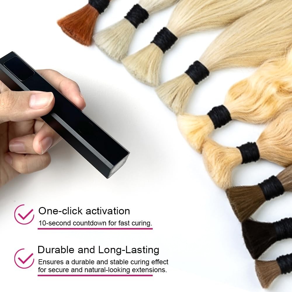 UV Lamp Hair Extension Tool Kit Invisible Hair Extensions UV Lamp 30g UV Hair…