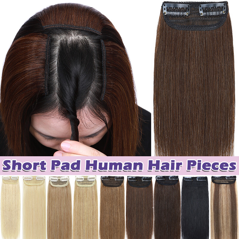 100% Human Hair Extensions Clip in Small Real Hairpiece for Adding Hair Volume
