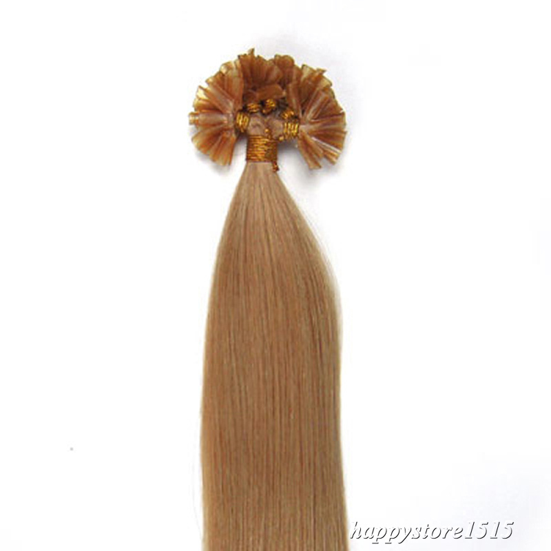 Remy Human Hair Extensions 100S Pre Bonded Nail Keratin U Tip Glue Hair 1g 0.5g