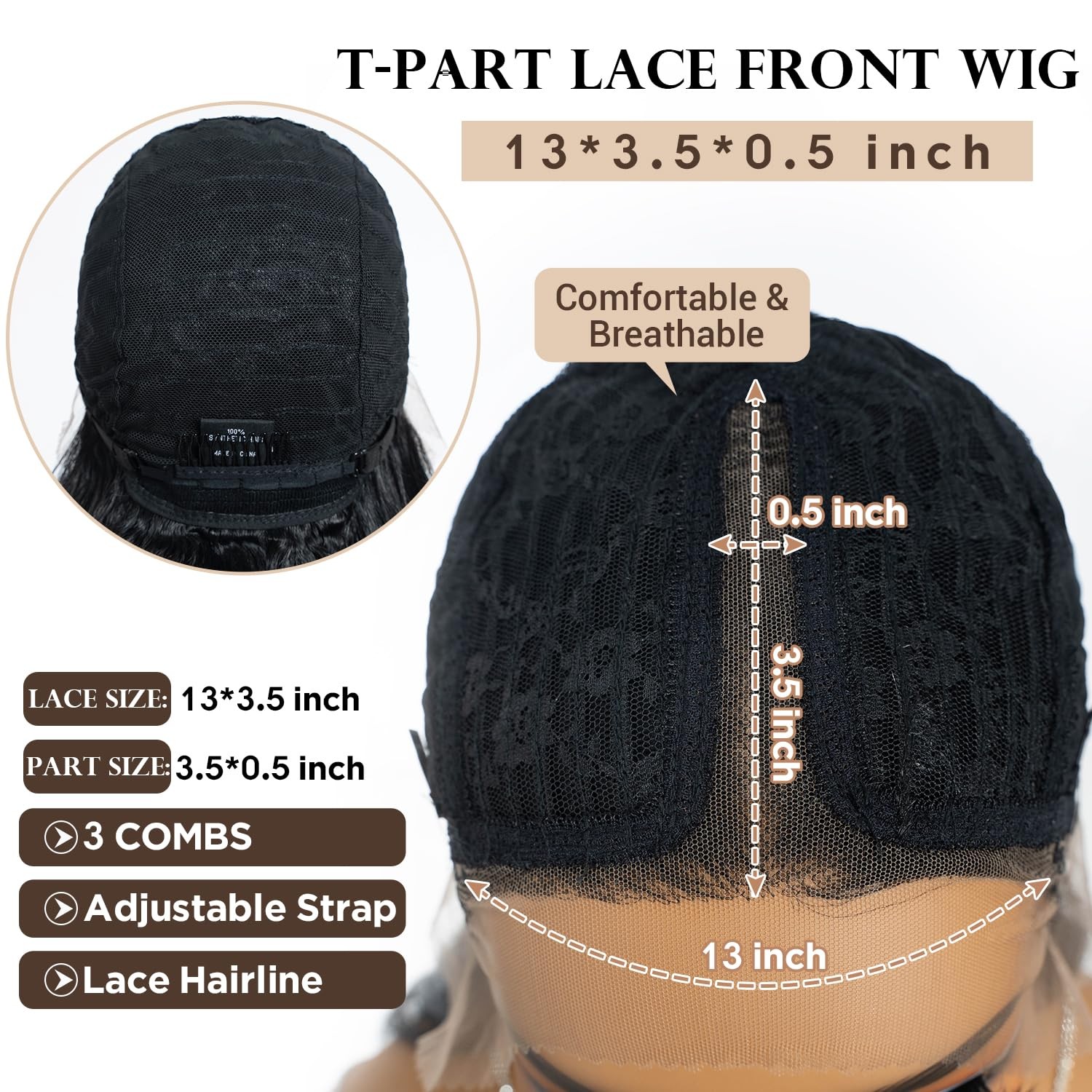Long Wavy Wig for Women 28 Inch T-Part Lace Front Wigs with Baby Hair Natural…