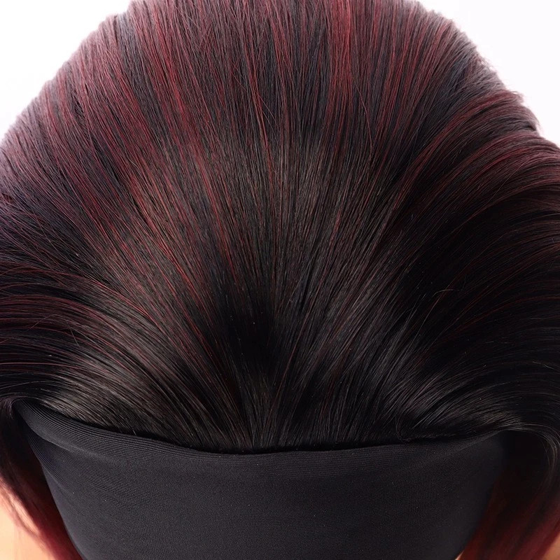 Short Straight Ombre Burgundy Headband Hair Bob Wig Women Synthetic Daily Party