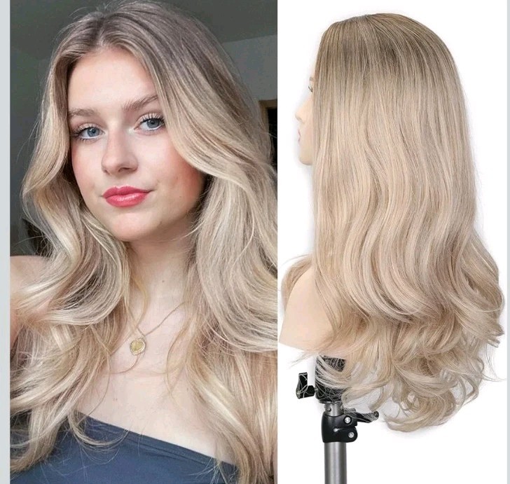 Lady Miranda Blonde Wigs for White Women Brown to Ash Blonde Natural Looking