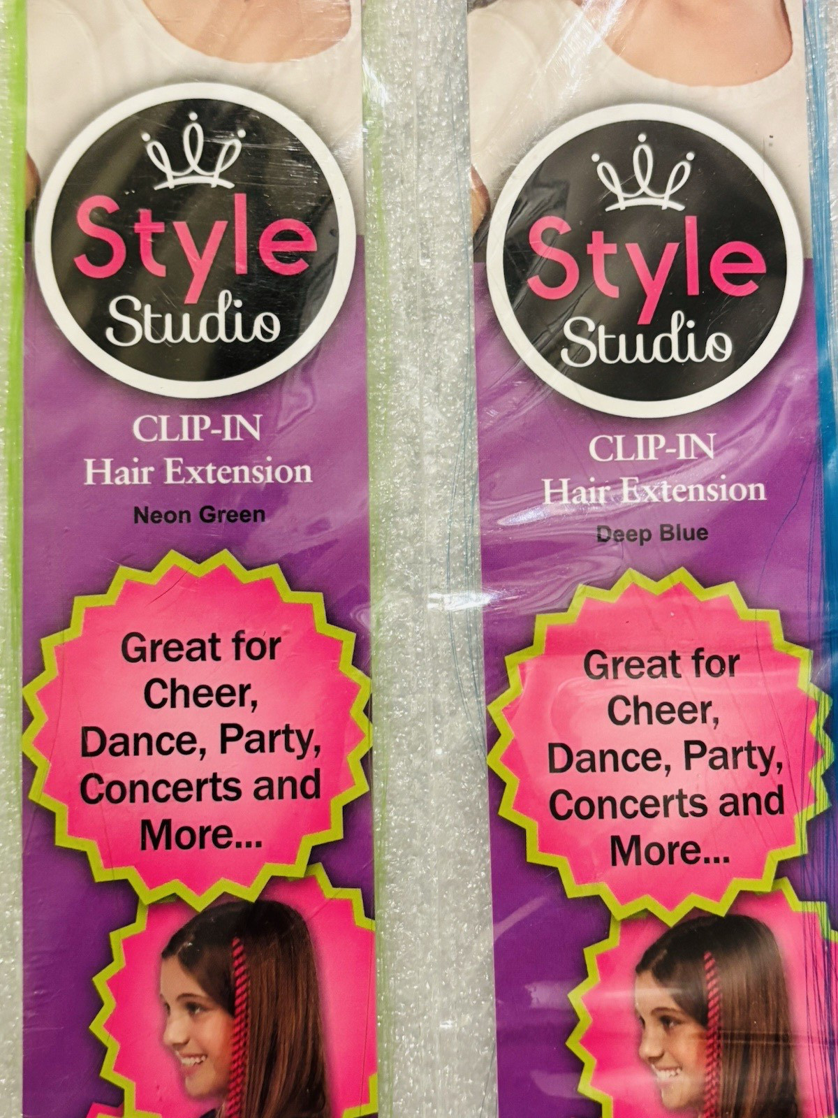 Lot of 5 STYLE STUDIO Multi Color Synthetic Clip-In Hair Extension Wash or Cut