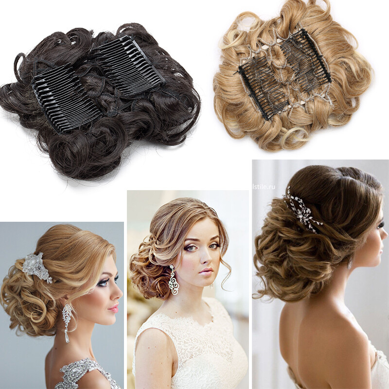 Large Thick Curly Bun Hair Piece Scrunchie Updo Clip in Hair Extensions as Real