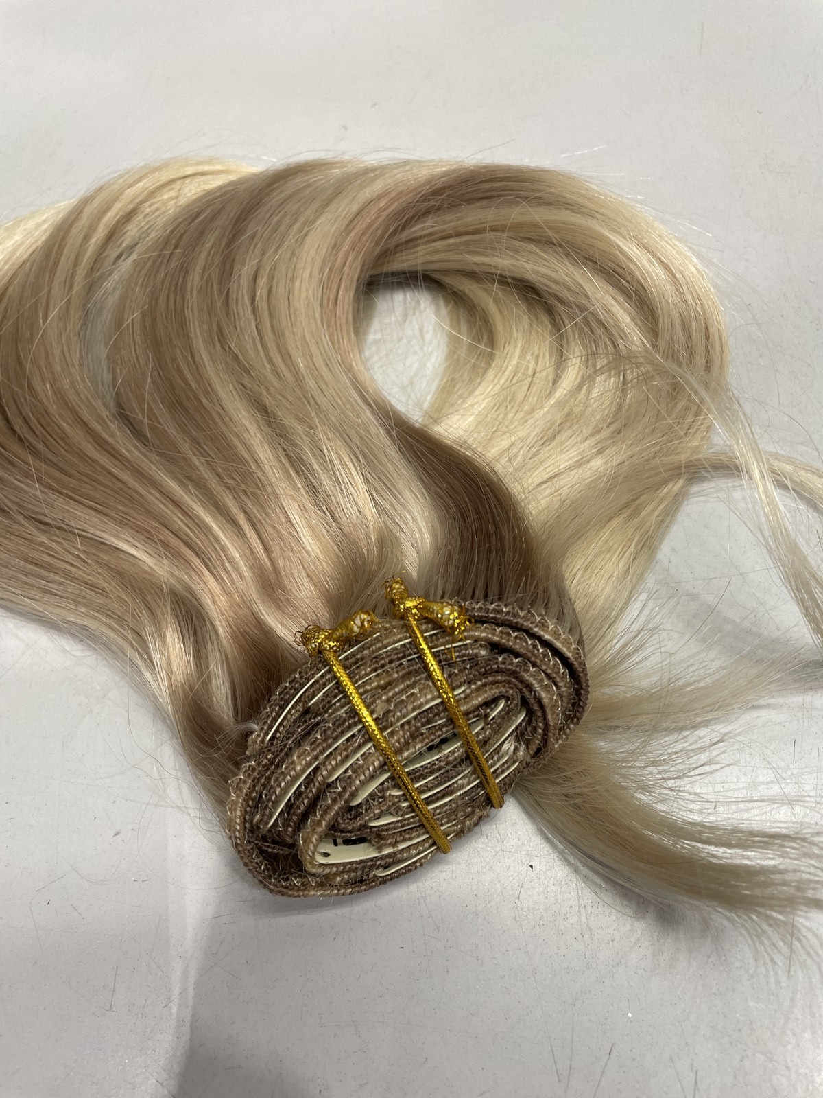 Easyouth Blonde With Highlights Human Hair Clip-In Extensions 7pcs, 14″