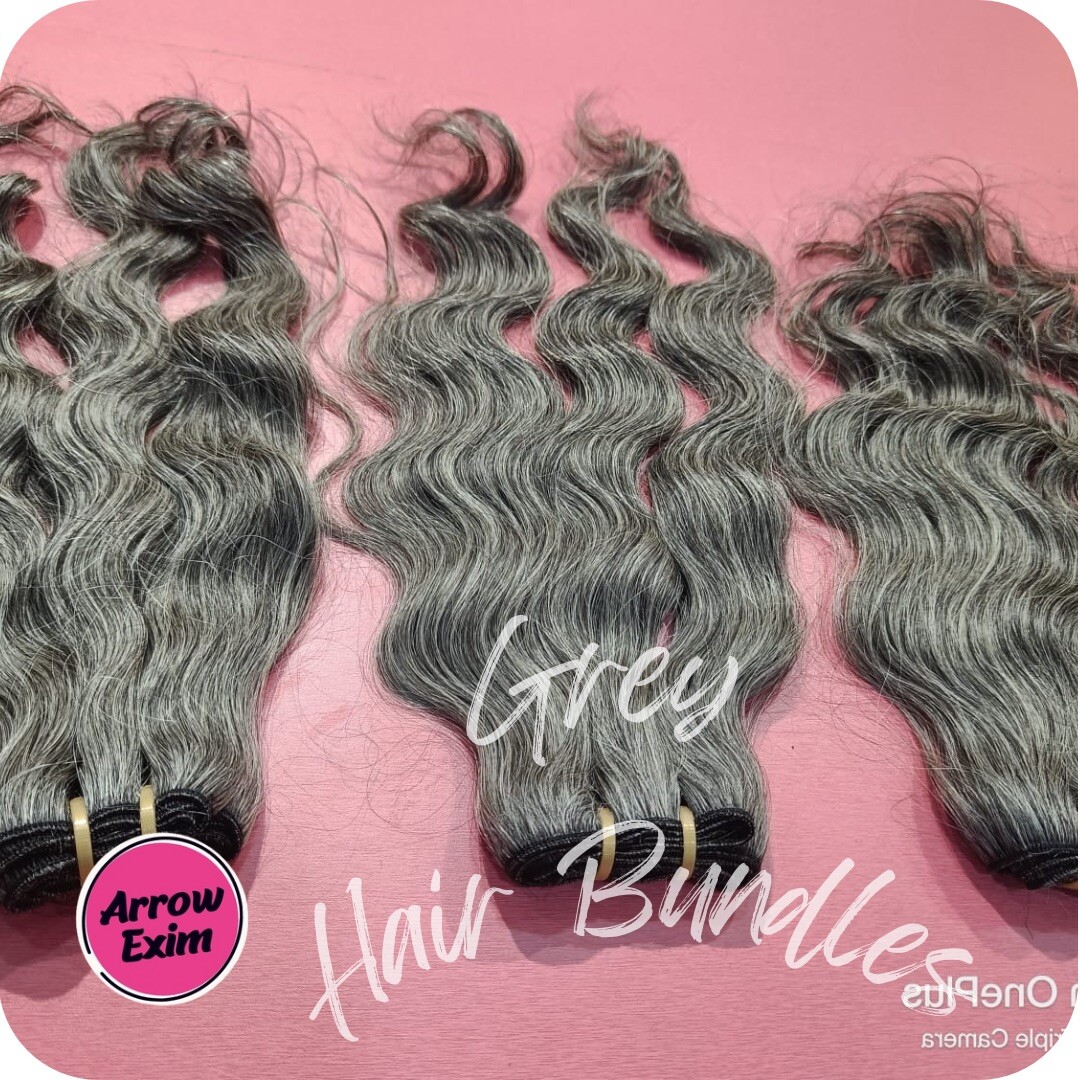 Grey Raw Natural Wave Cuticle Aligned Remy Human Hair Bundles