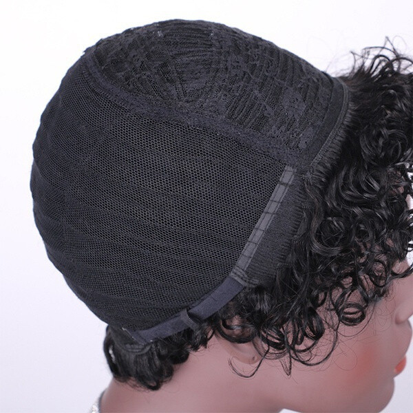 Fashion Pixie Cut Wigs for Women Loose Deep Wave Finger Wave 100% Human Hair Wig