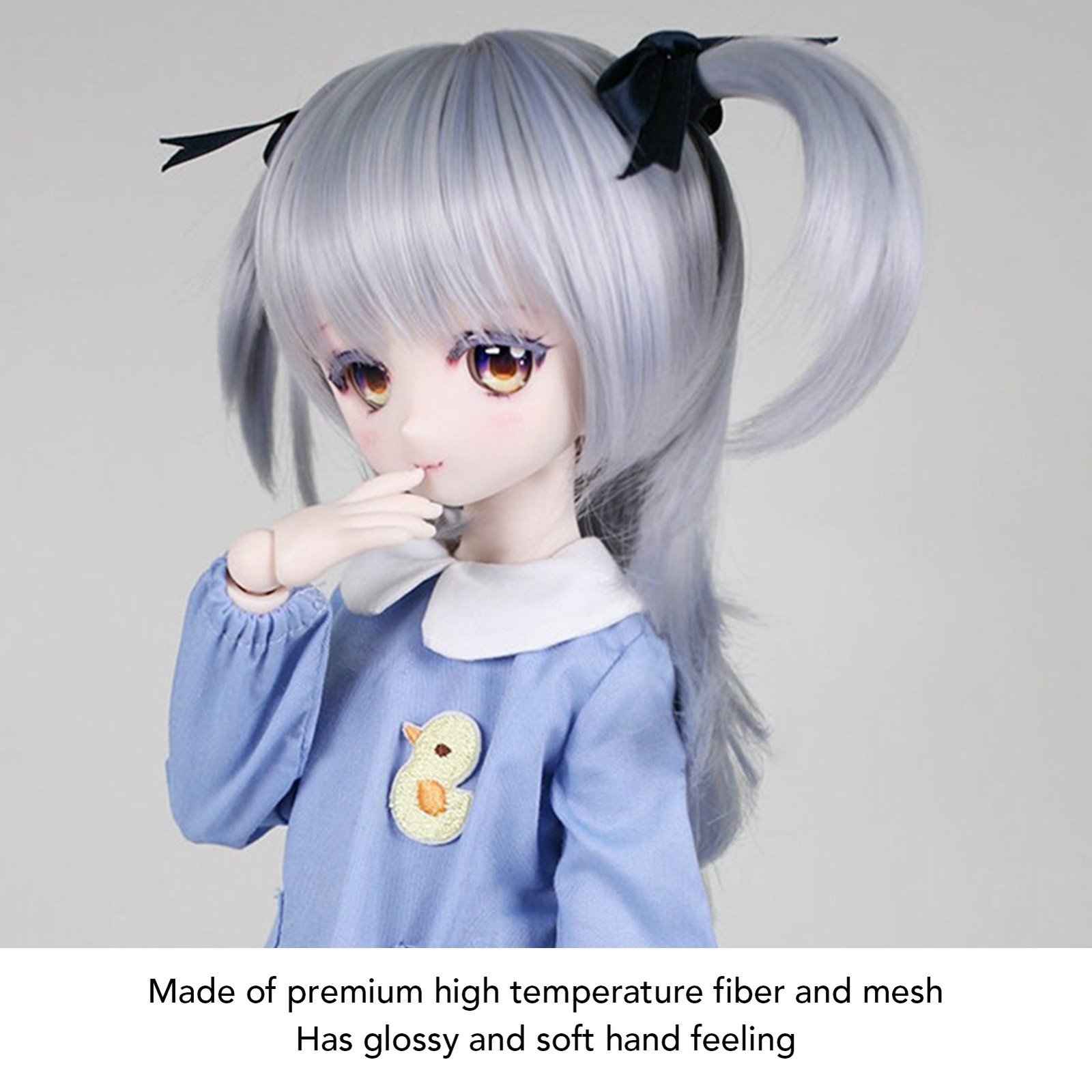 (Haze Blue) Doll Cosplay Decoration Accessory 8in To 9in Doll Hair Wig