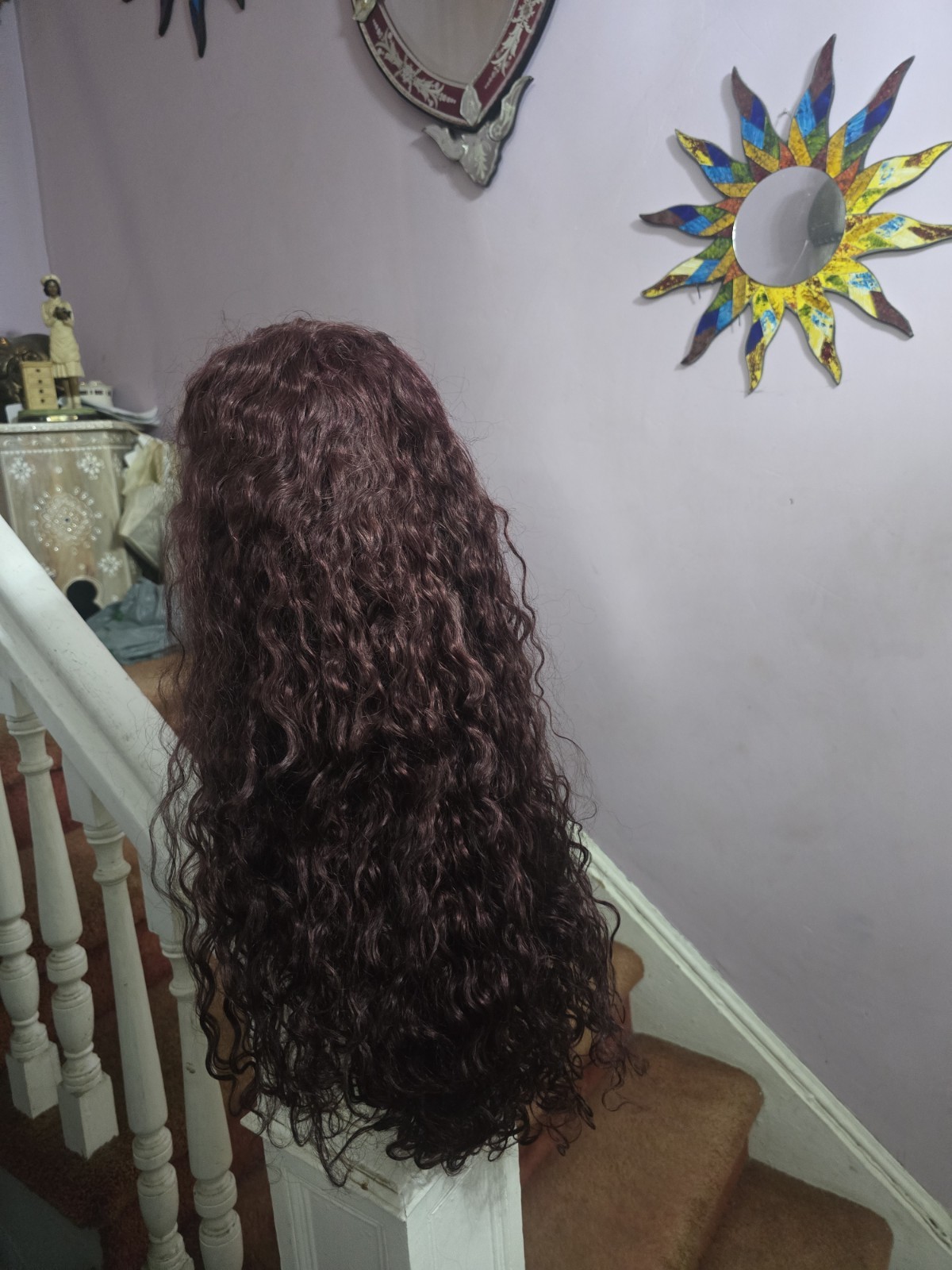 Luve Me 200 Density Dark Purple Water WaveHD 5×5 Lace Lace Glueless 24 In Wig