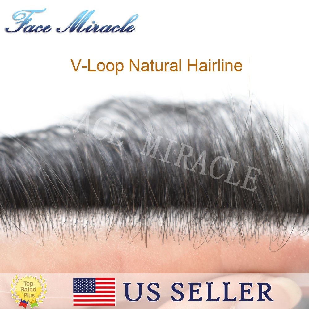 Mens Frontal Hairpiece All Poly Toupee Hair for Men Forehead Hairline Toupee