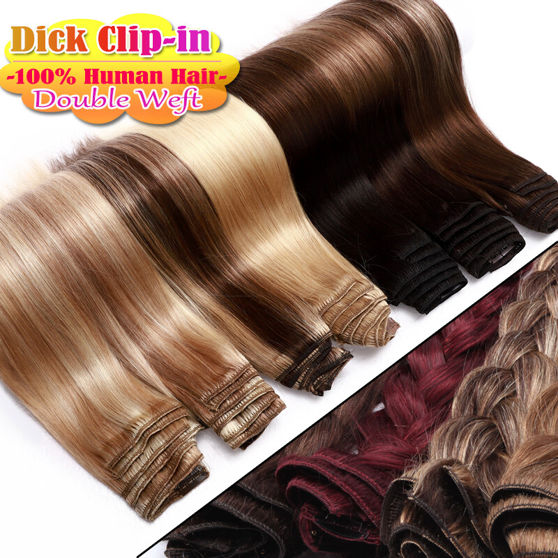 175g++ 8pcs THICK Clip In Real Remy Human Hair Extensions Full Head Double Weft