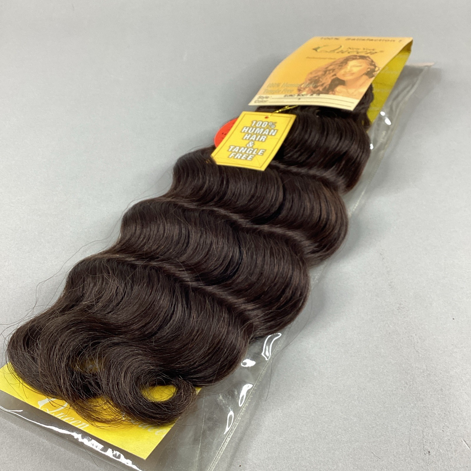 16” Euro Body #4 Darkest Brown Human Hair Blend Extensions