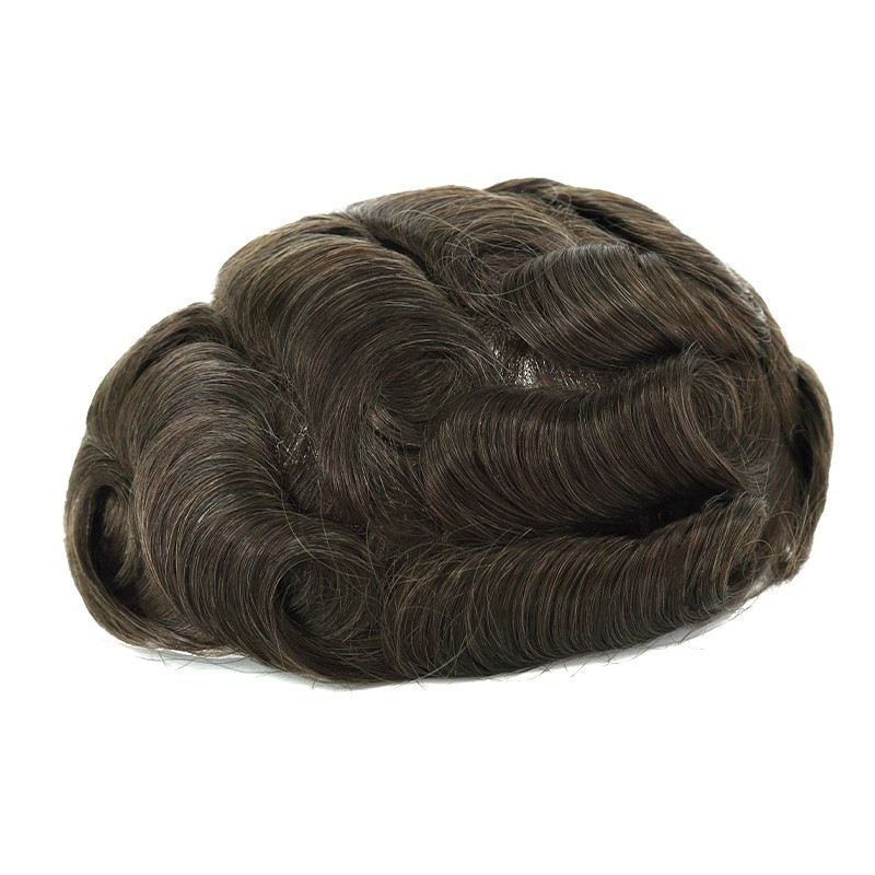 Discount Toupee For Mens Human Hair Replecement System Swiss Lace Hairpiece 8X10