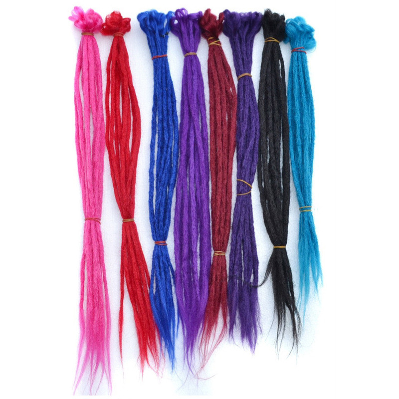 Fashion Dreadlock Hair Extensions 50cm 5pcs 25gr Pencil Thin 79colors Women Men