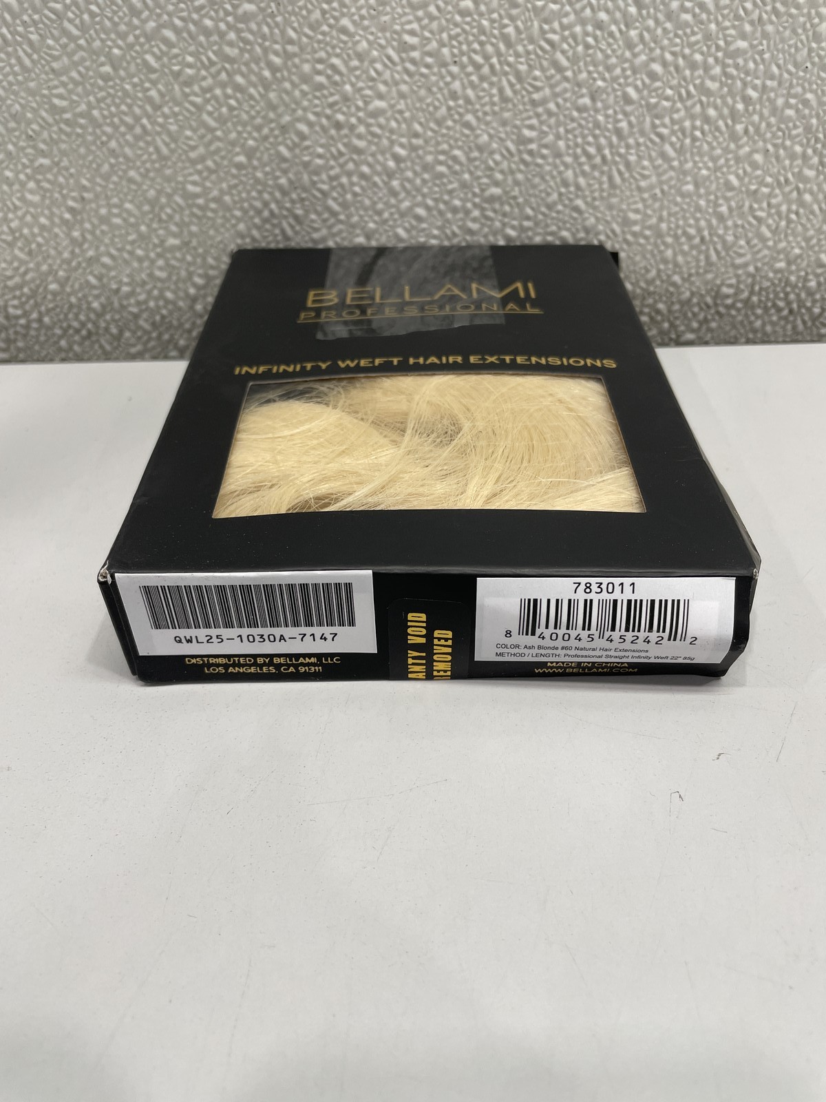 Bellami Professional Infinity Weft Ash Blonde #60 Human Hair Extensions, 22″ 85g