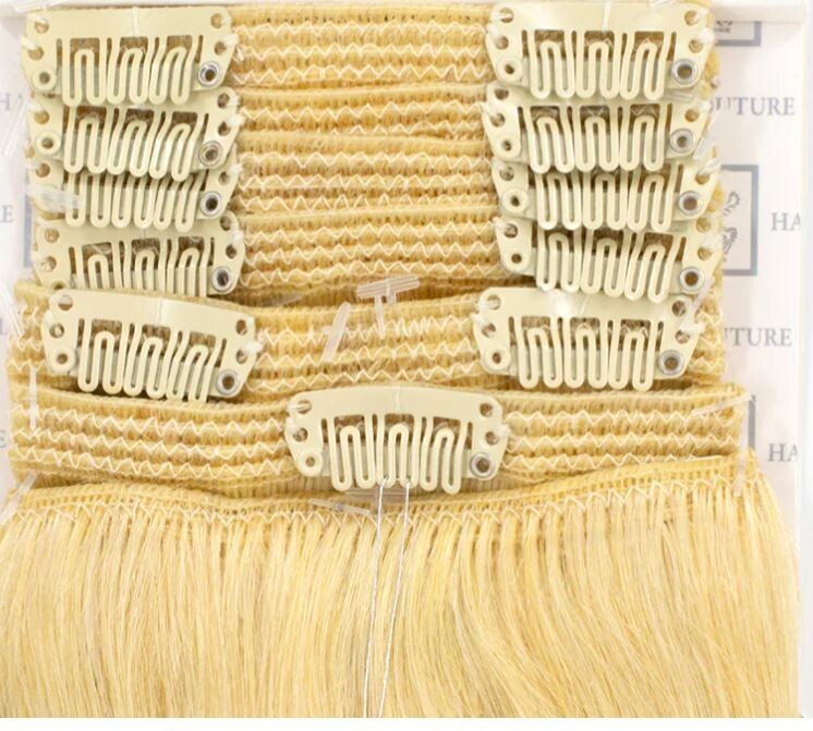 Pure Clip On Extensions – 100% Human Remy Hair – 24″ – Color 18/24 (9 PCS)
