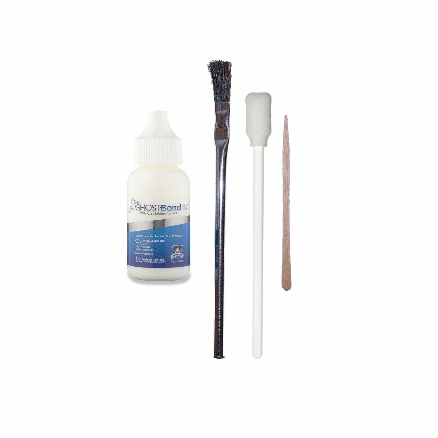 GhostBond XL white glue adhesive 1.3 oz with brushes lace wigs toupee hairpiece