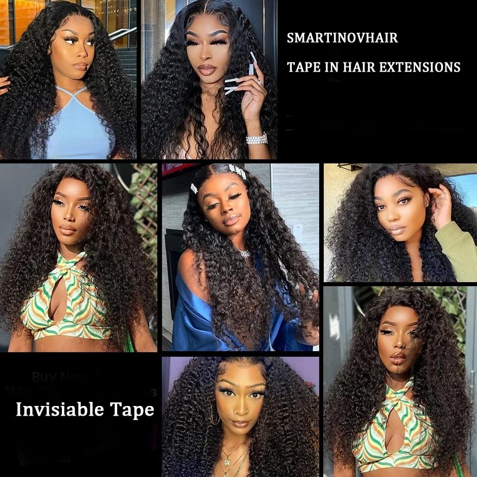 Smartinnov Water Wave Tape In Hair Extensions Water Wave 1B Natrual Black